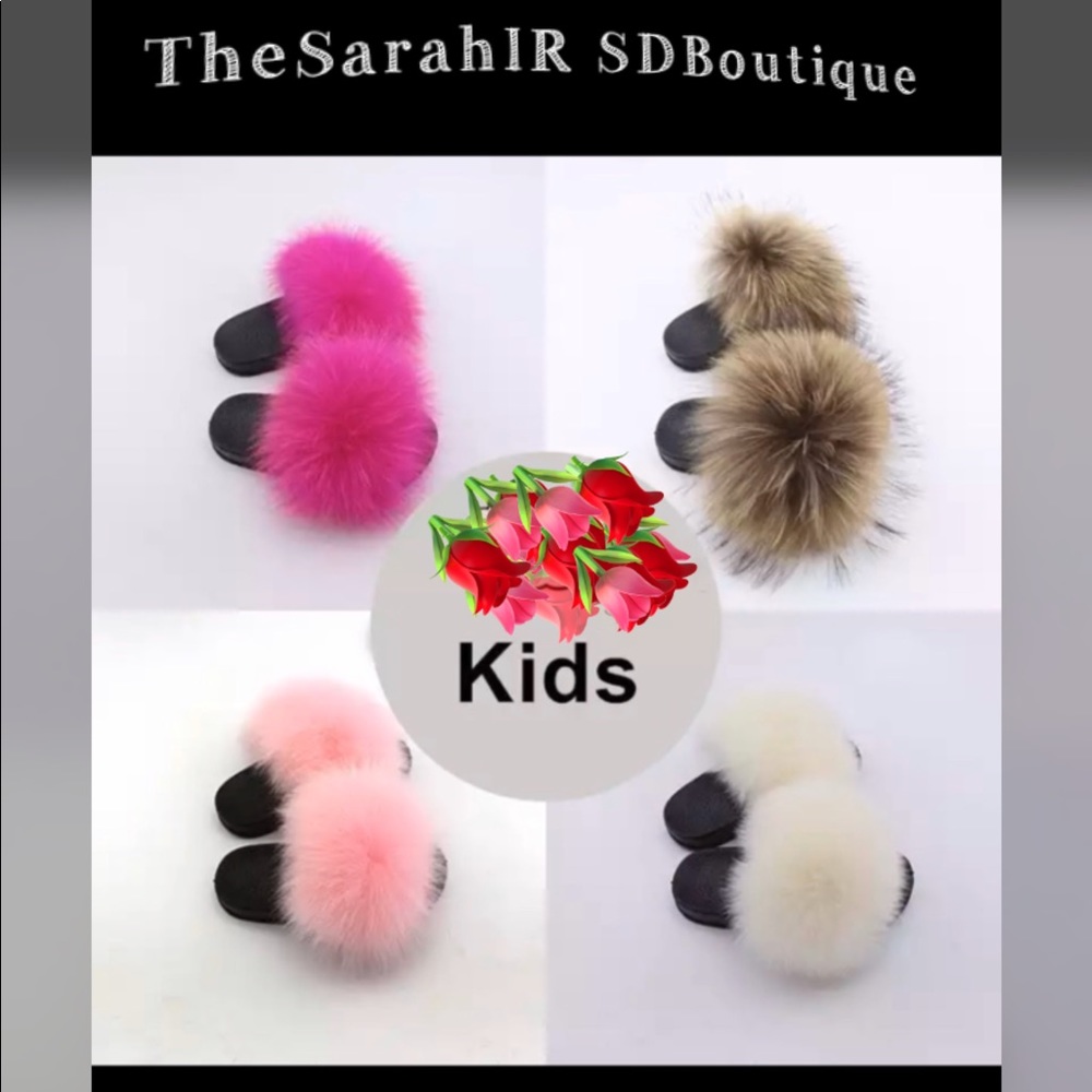 Girls ADORABLE Fluffy Slides